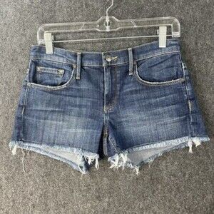 Black Orchid Boyfriend Shorts Women’s 24 Blue Dark Wash Raw Hem Mini Denim​